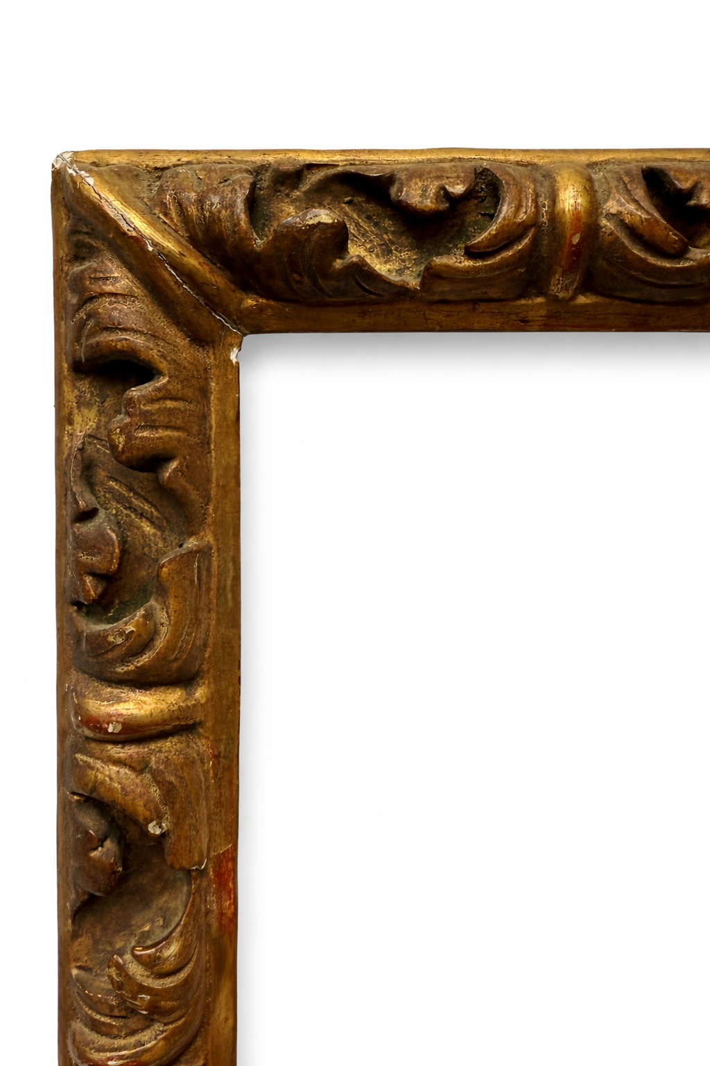 Italian 17th century carved and gilt frame