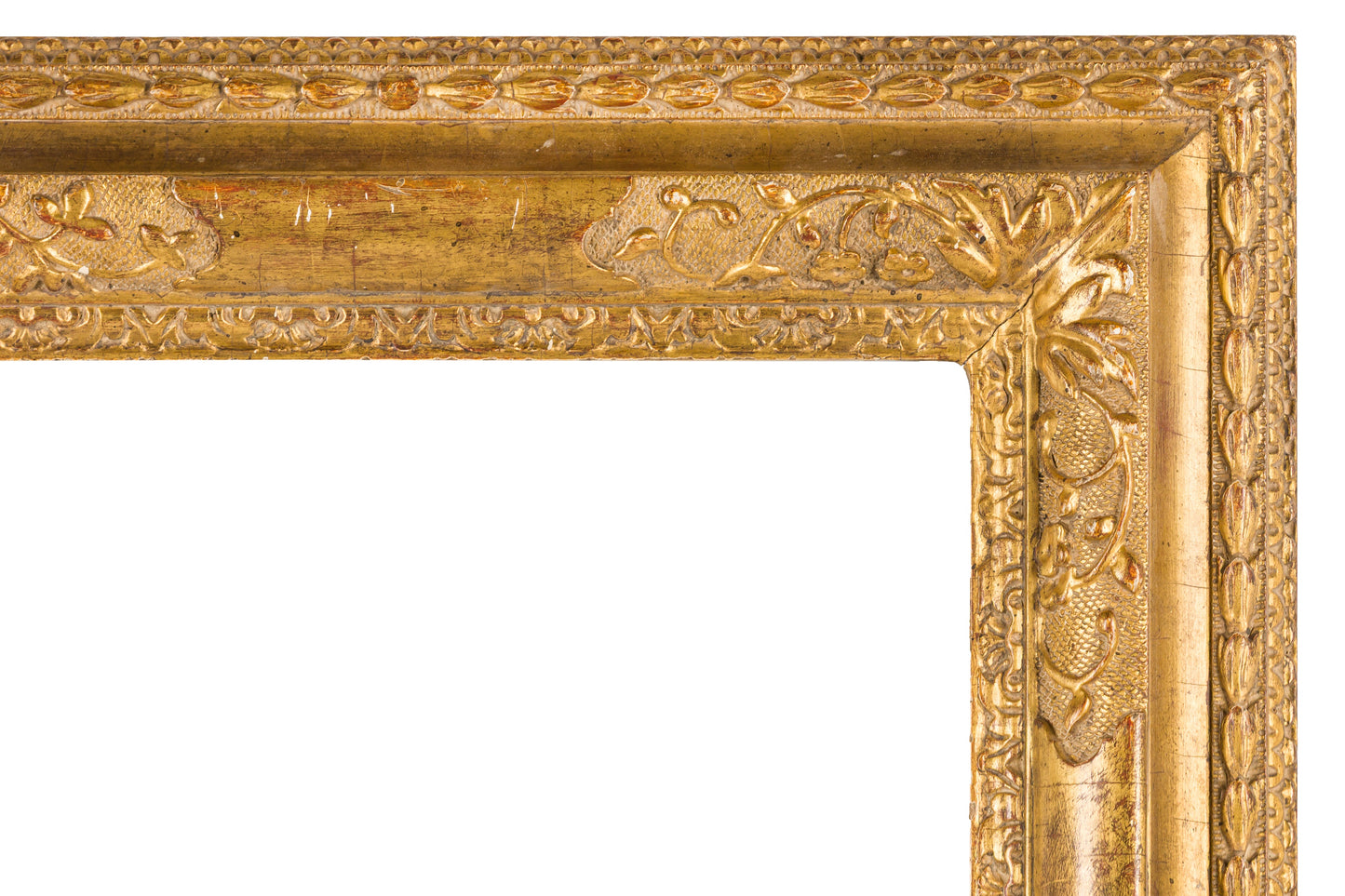 Lely style carved and gilded lime wood on a pine base frame