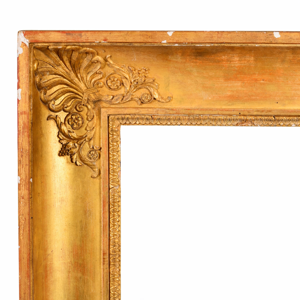 Early 19th century French school empire gilt composition frame
