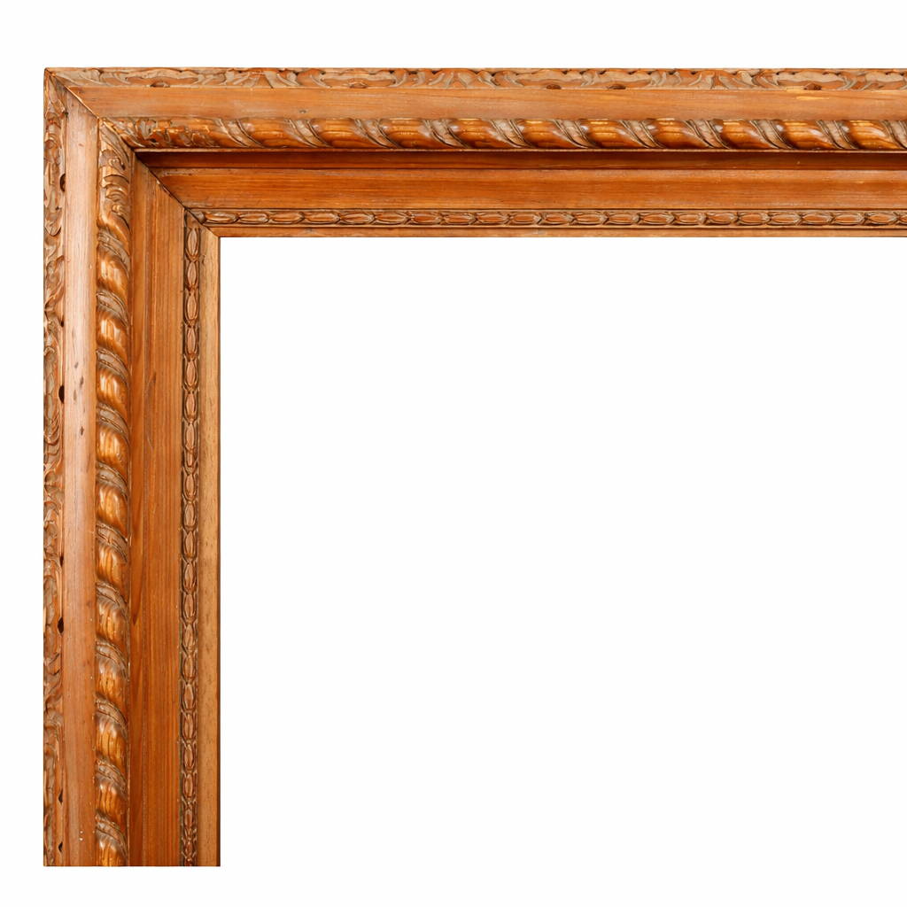Late 19th Century English School Stripped Carved Wood Frame