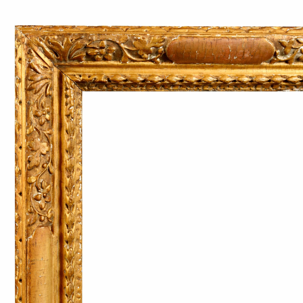 18th century English school carved giltwood frame with Lely panels