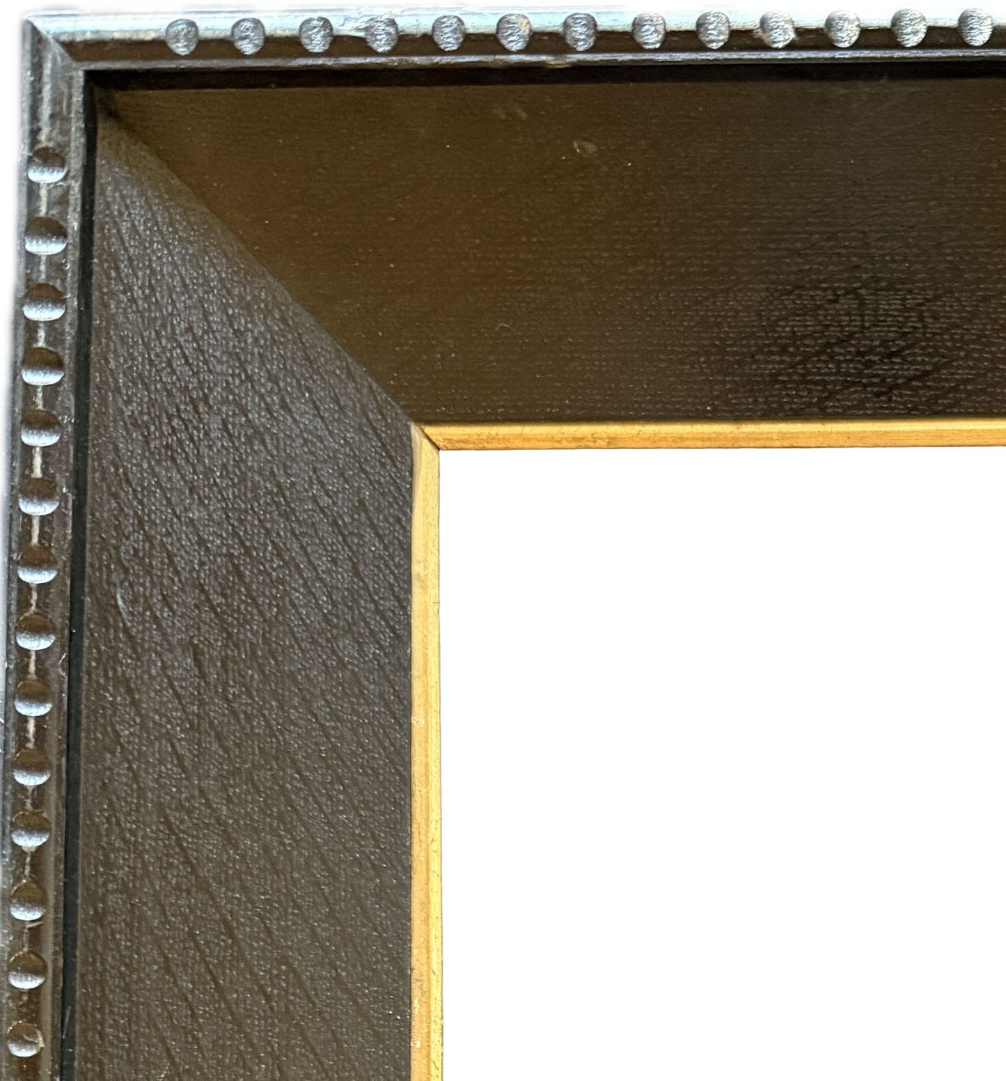 Dark wood frame with gilt inner slip