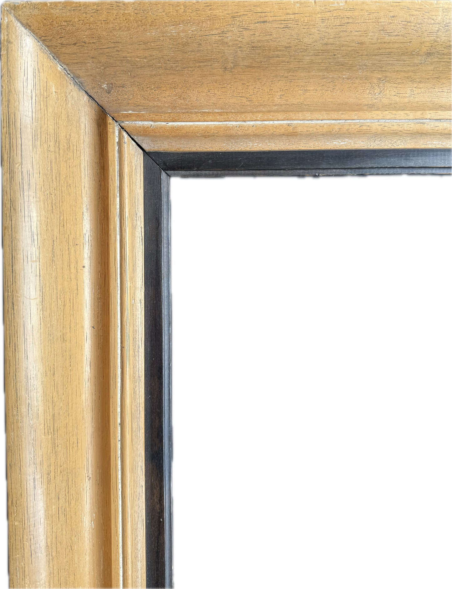 A wooden frame with a dark inner slip