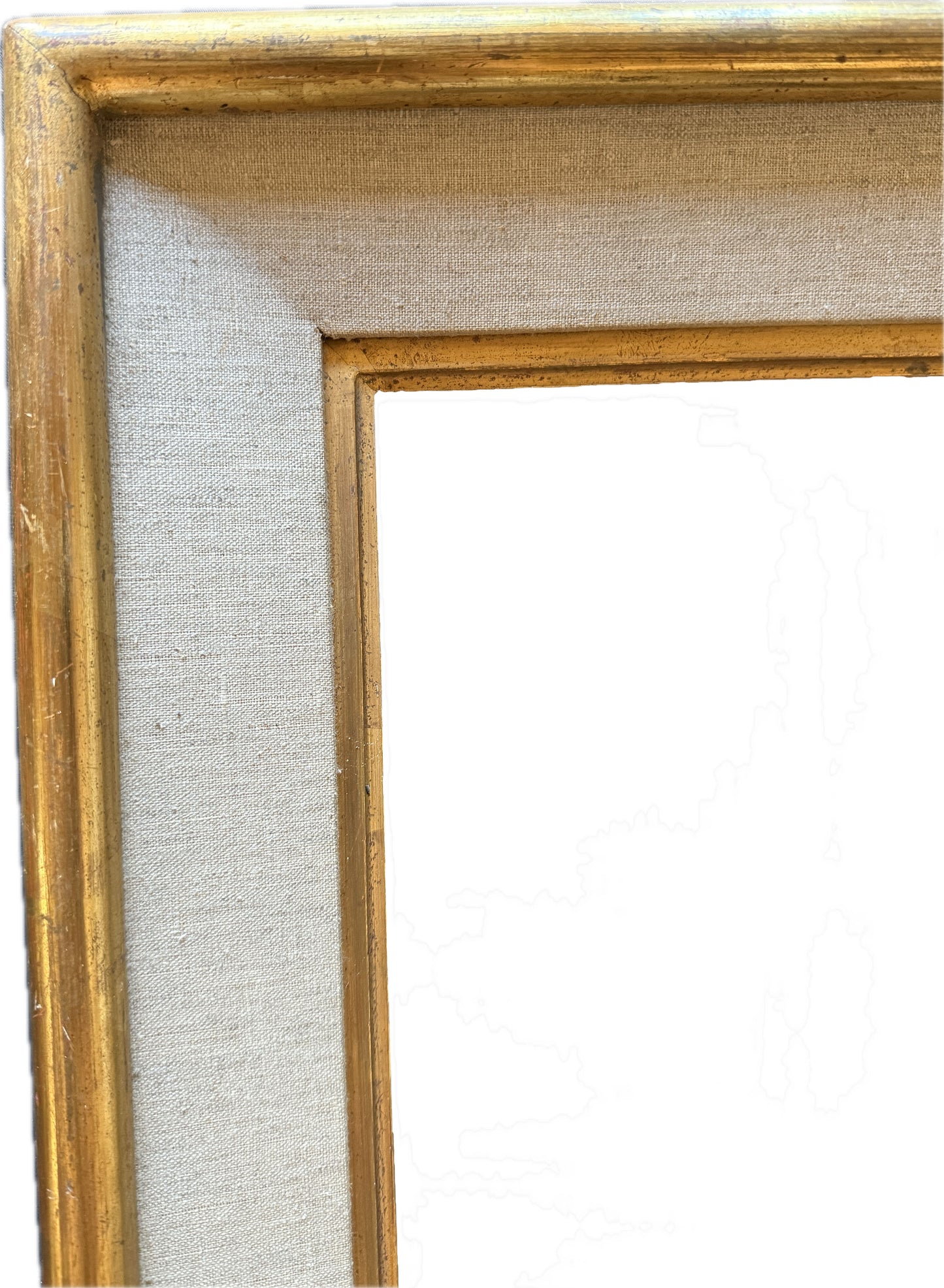 Gilt frame with a linen inner section