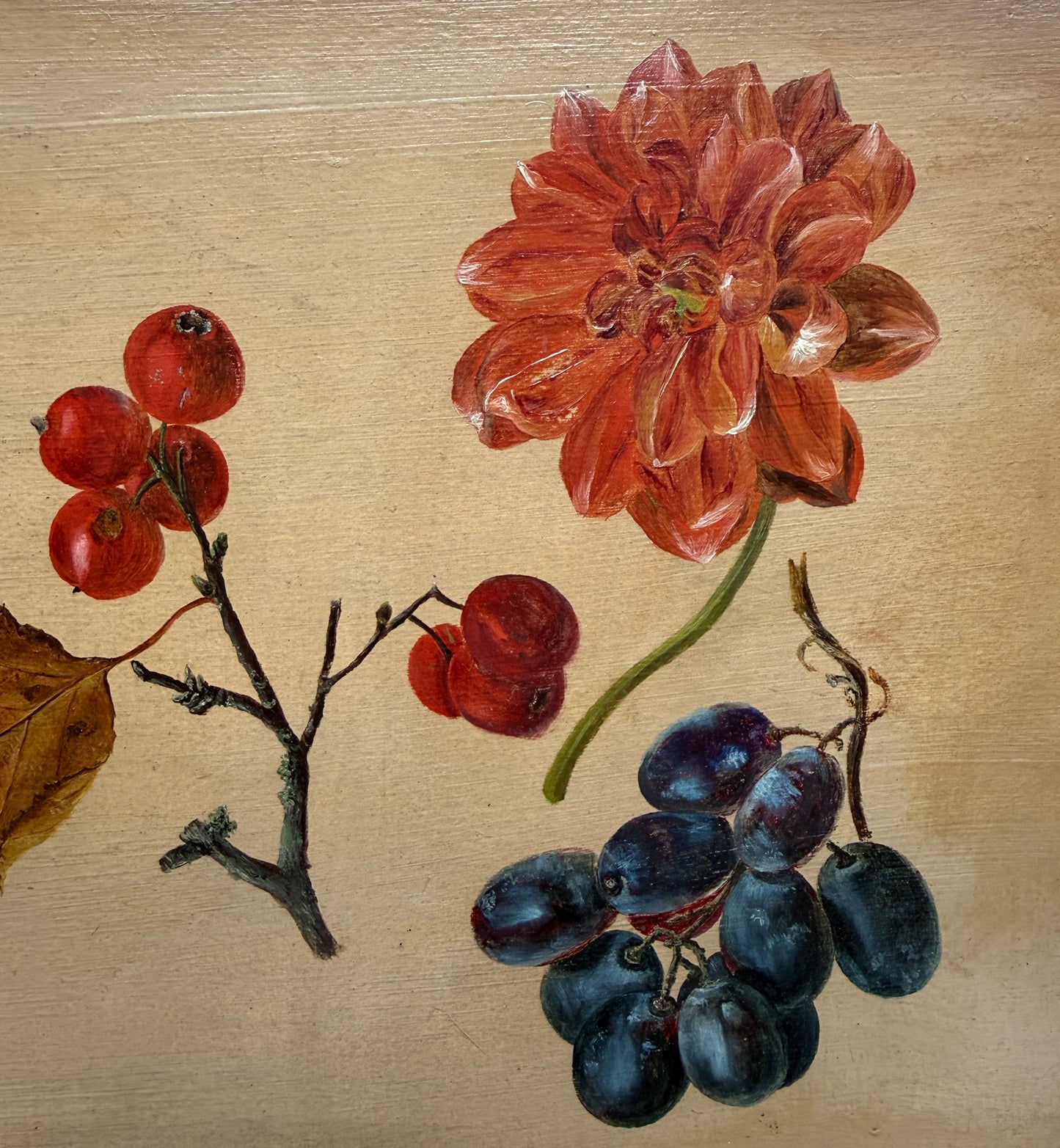 Study of Flowers, Fruit and a Walnut
