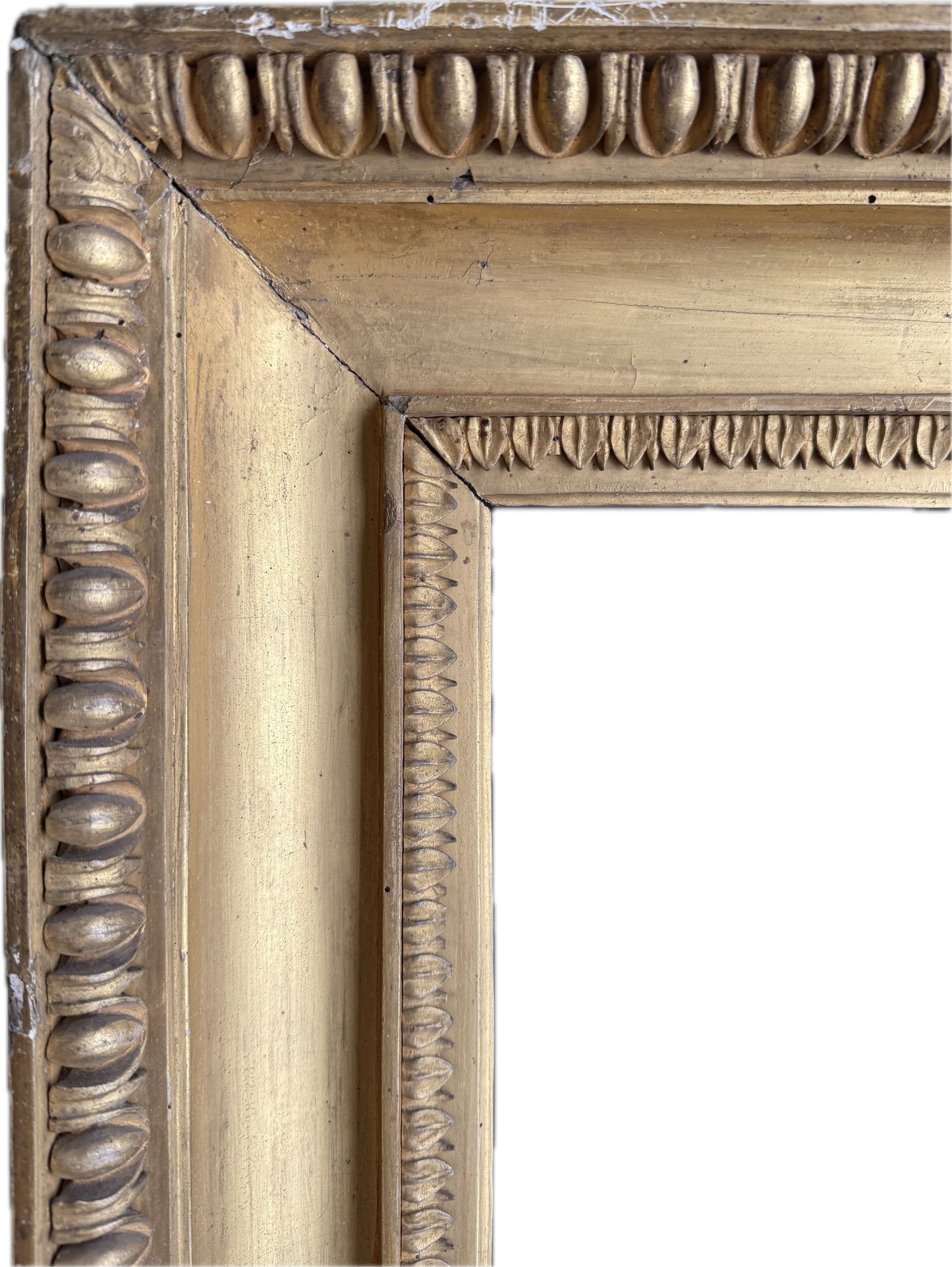English neoclassical carved and gilt frame
