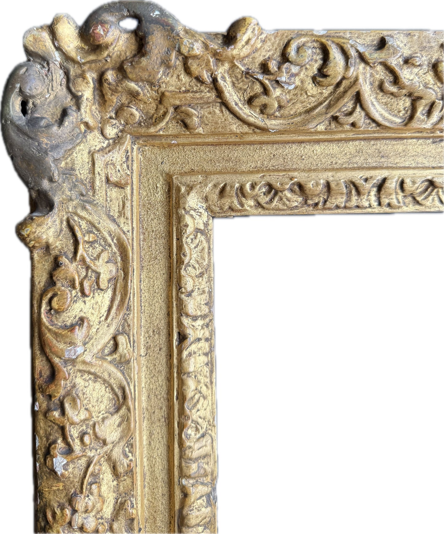 English 17th century carved and gilded frame