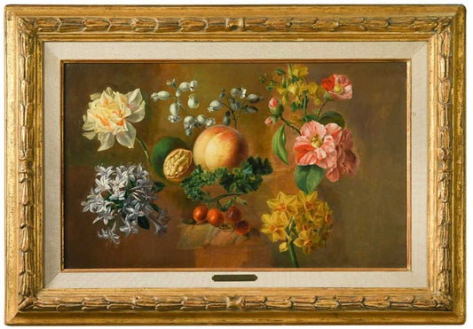 Study of Fruit, Flowers,  Walnut and Rosehips