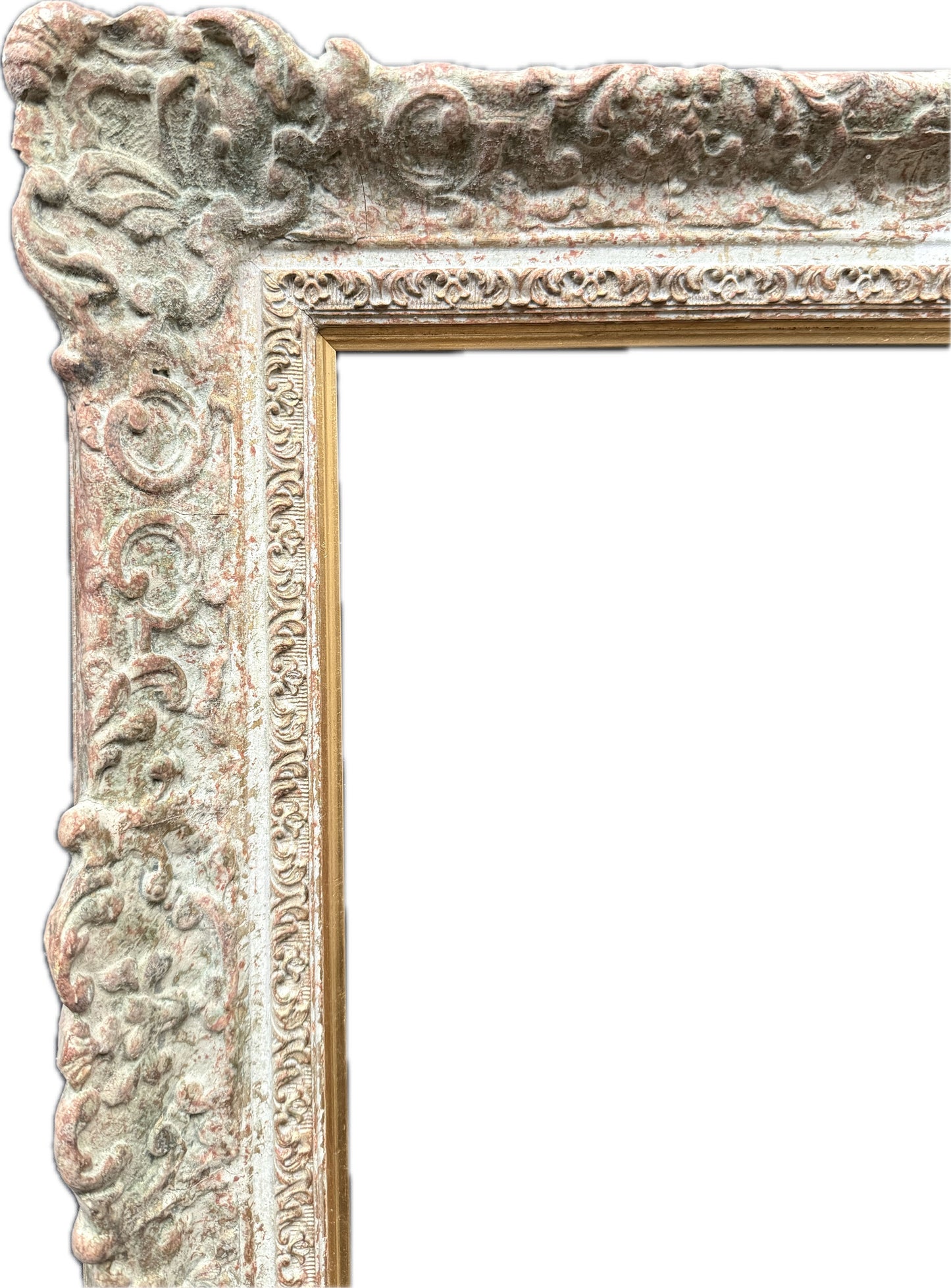 20th century painted French Montparnasse frame with gilt slip