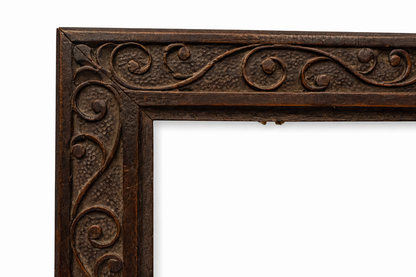 19th century delicately carved cherry wood frame