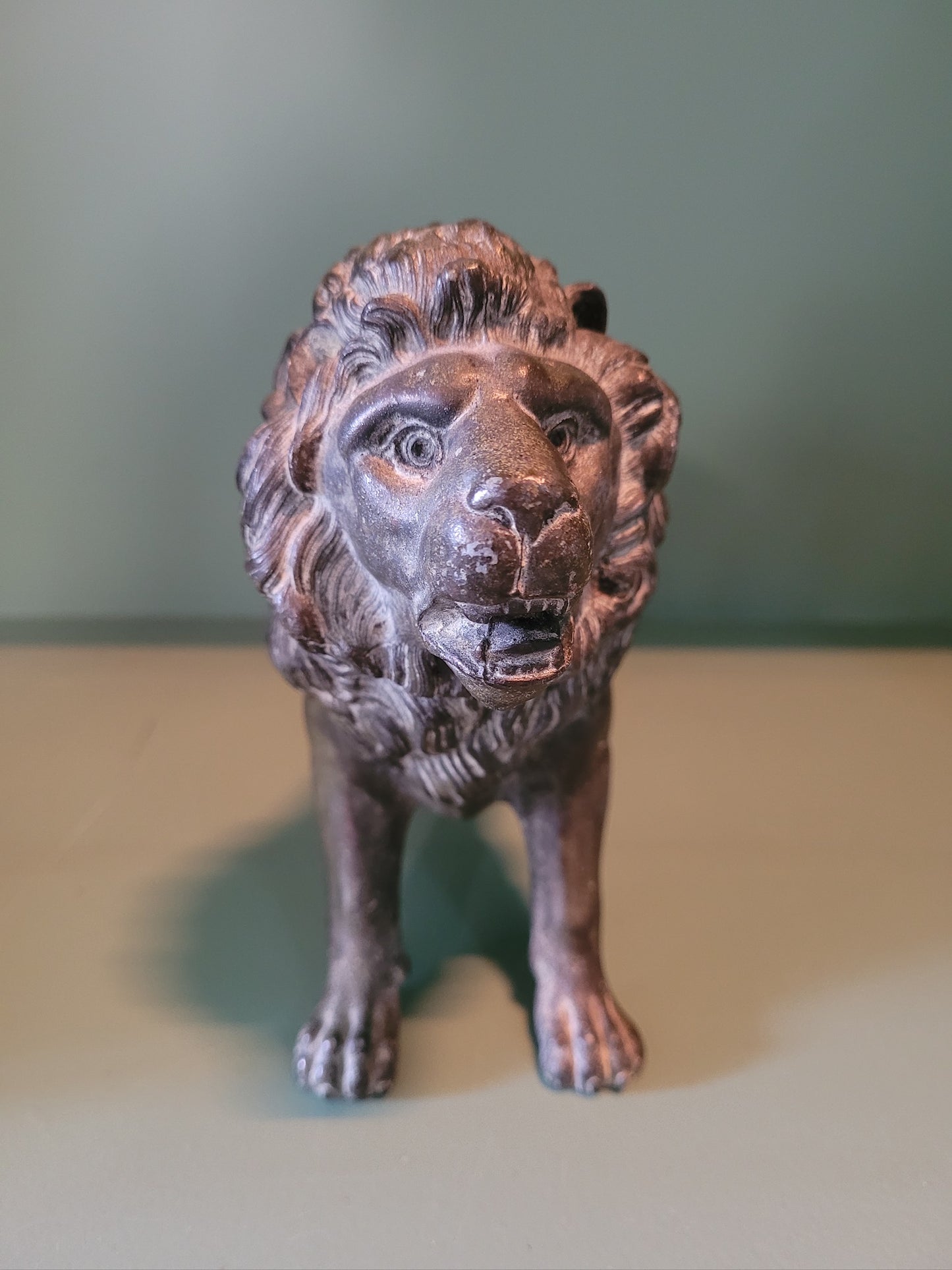 19th century pewter lion