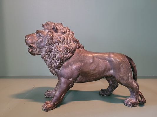 19th century pewter lion