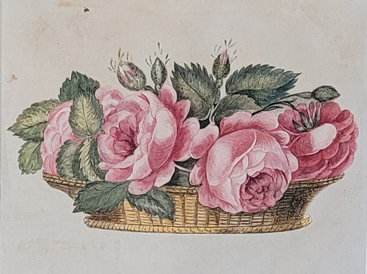 Pink Rose's in a basket