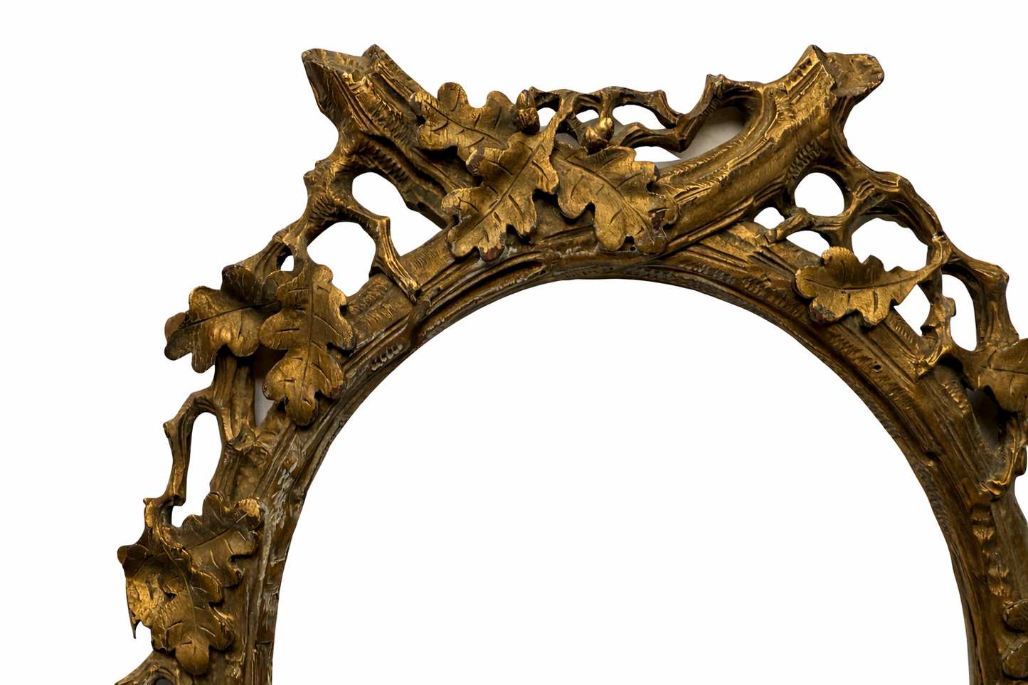 English 20th century carved frame with oak leaf detail
