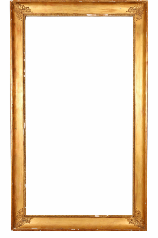 Early 19th century French school empire gilt composition frame
