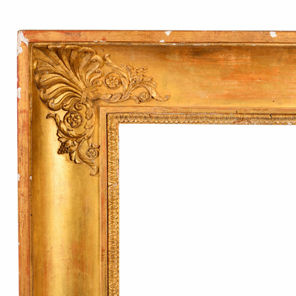 Early 19th century French school empire gilt composition frame