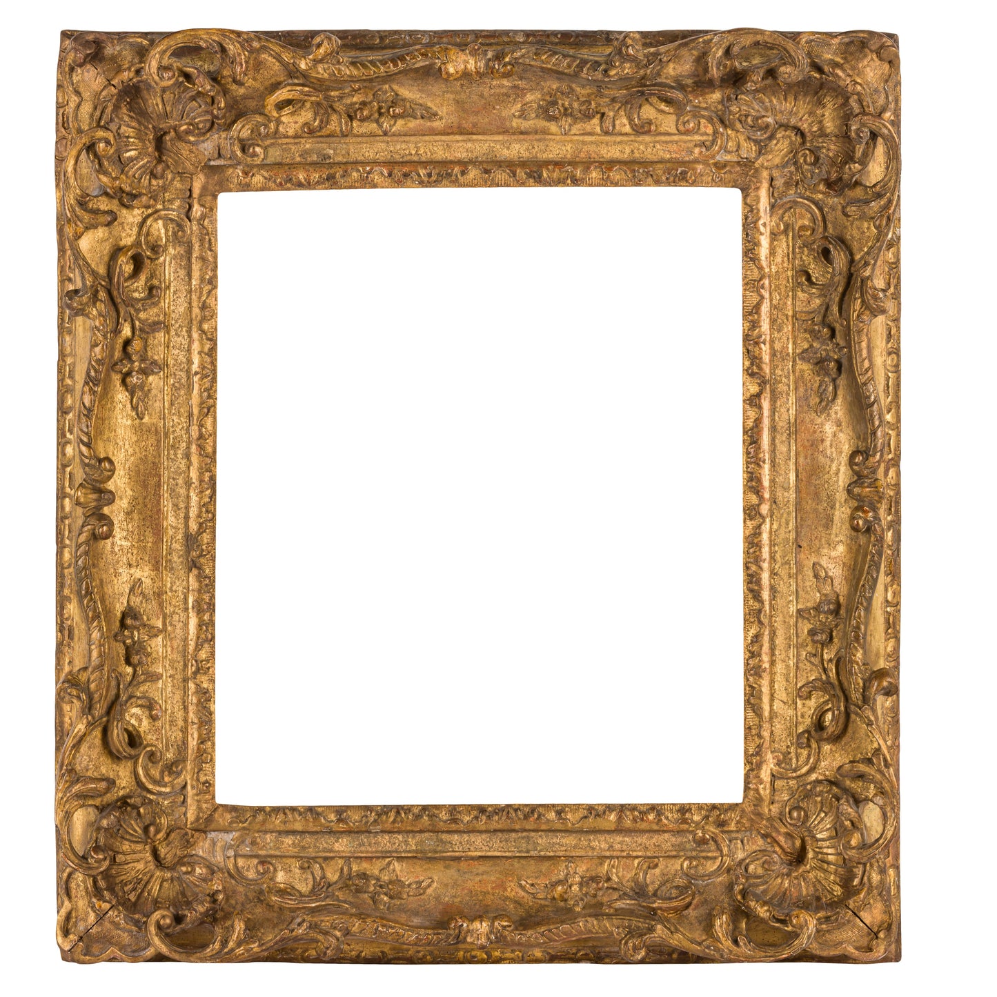 Louis XV carved and pierced gilded frame