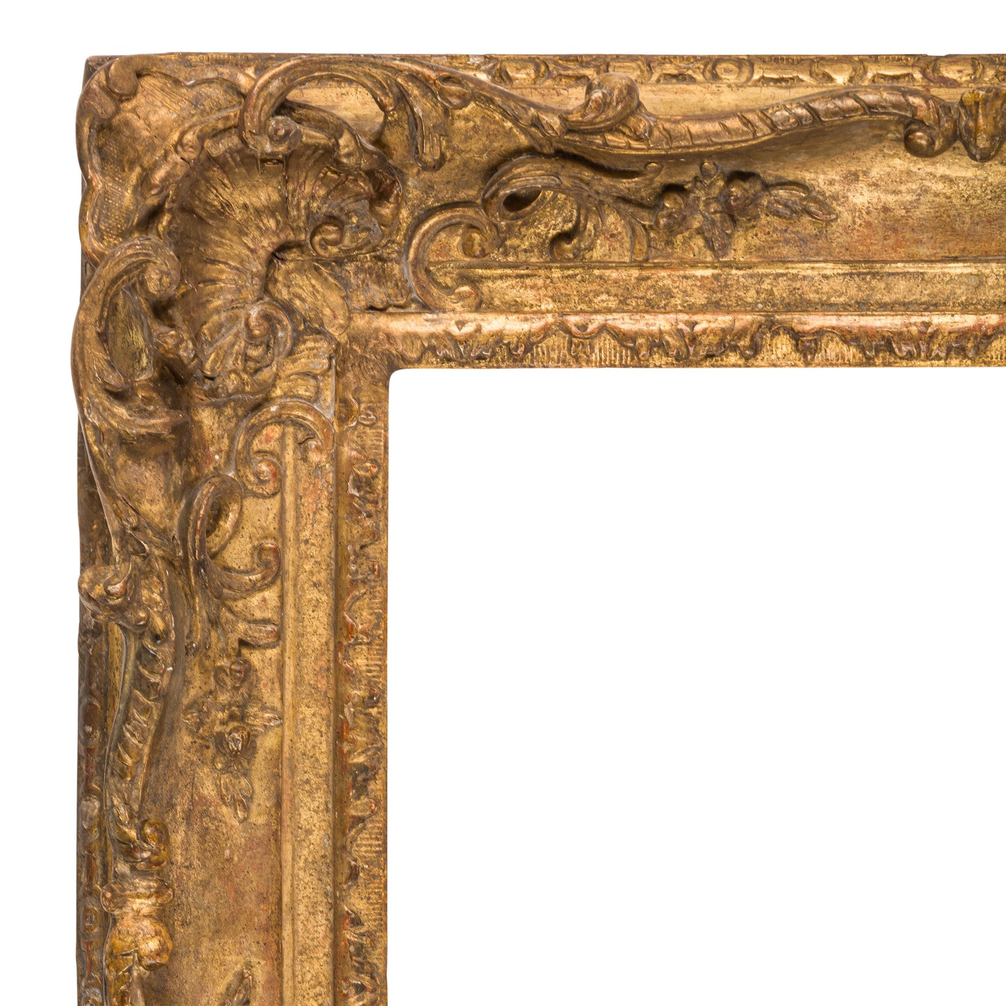 Louis XV carved and pierced gilded frame