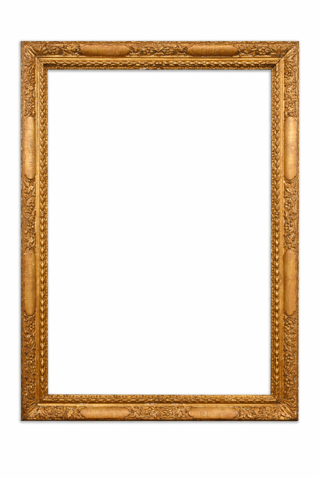 18th century English school carved giltwood frame with Lely panels