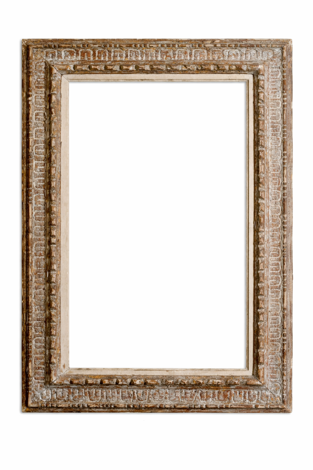 20th century French school painted carved wood frame