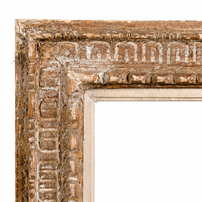 20th century French school painted carved wood frame