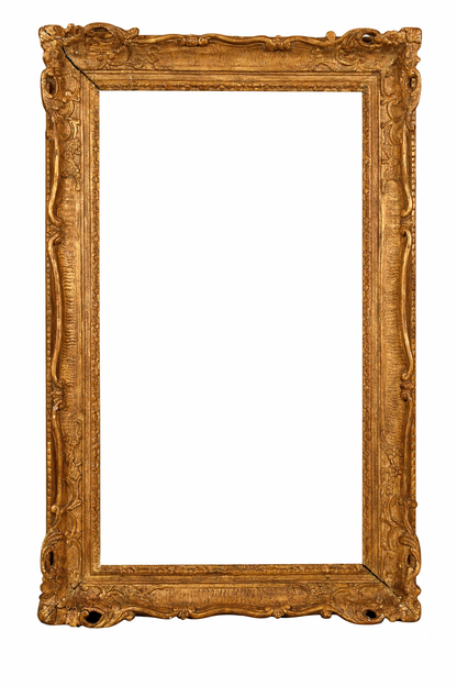 18th Century French School Louis Carved Giltwood Frame with swept centres and corners