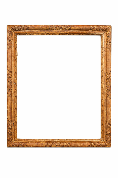 17th century English school carved giltwood frame with Lely panels