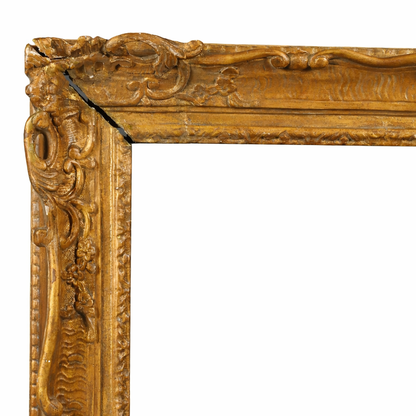18th Century French School Louis Carved Giltwood Frame with swept centres and corners