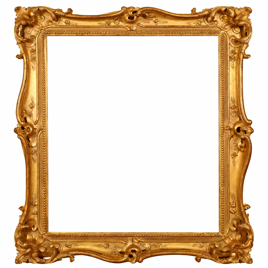 Late 18th Century English School Carved Giltwood Frame, with swept and pierced centres and corners