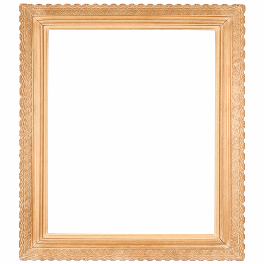 20th century French school painted carved wood frame