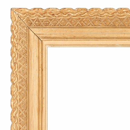 20th century French school painted carved wood frame