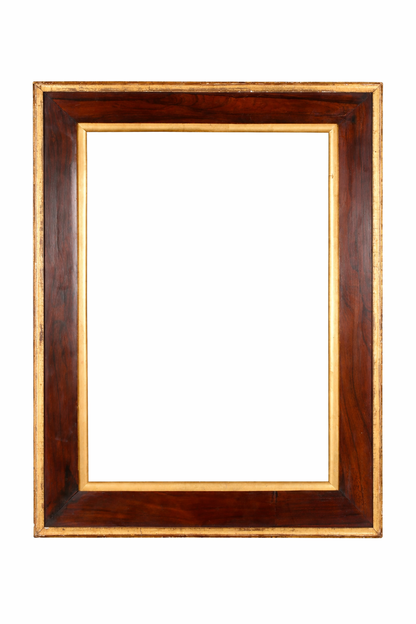 19th Century English School Darkwood Frame with gilt inner and outer edges