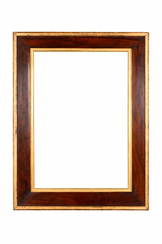 19th Century English School Darkwood Frame with gilt inner and outer edges