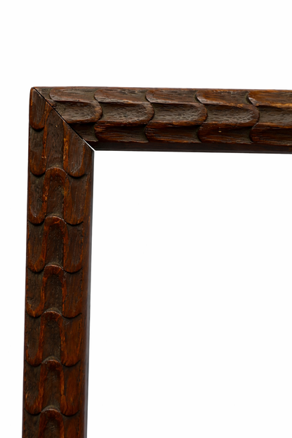 English easel-backed carved wooden frame