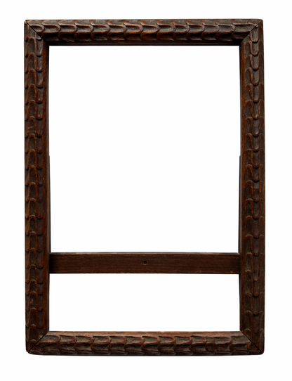 English easel-backed carved wooden frame