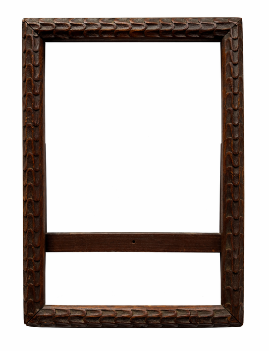 English easel-backed carved wooden frame