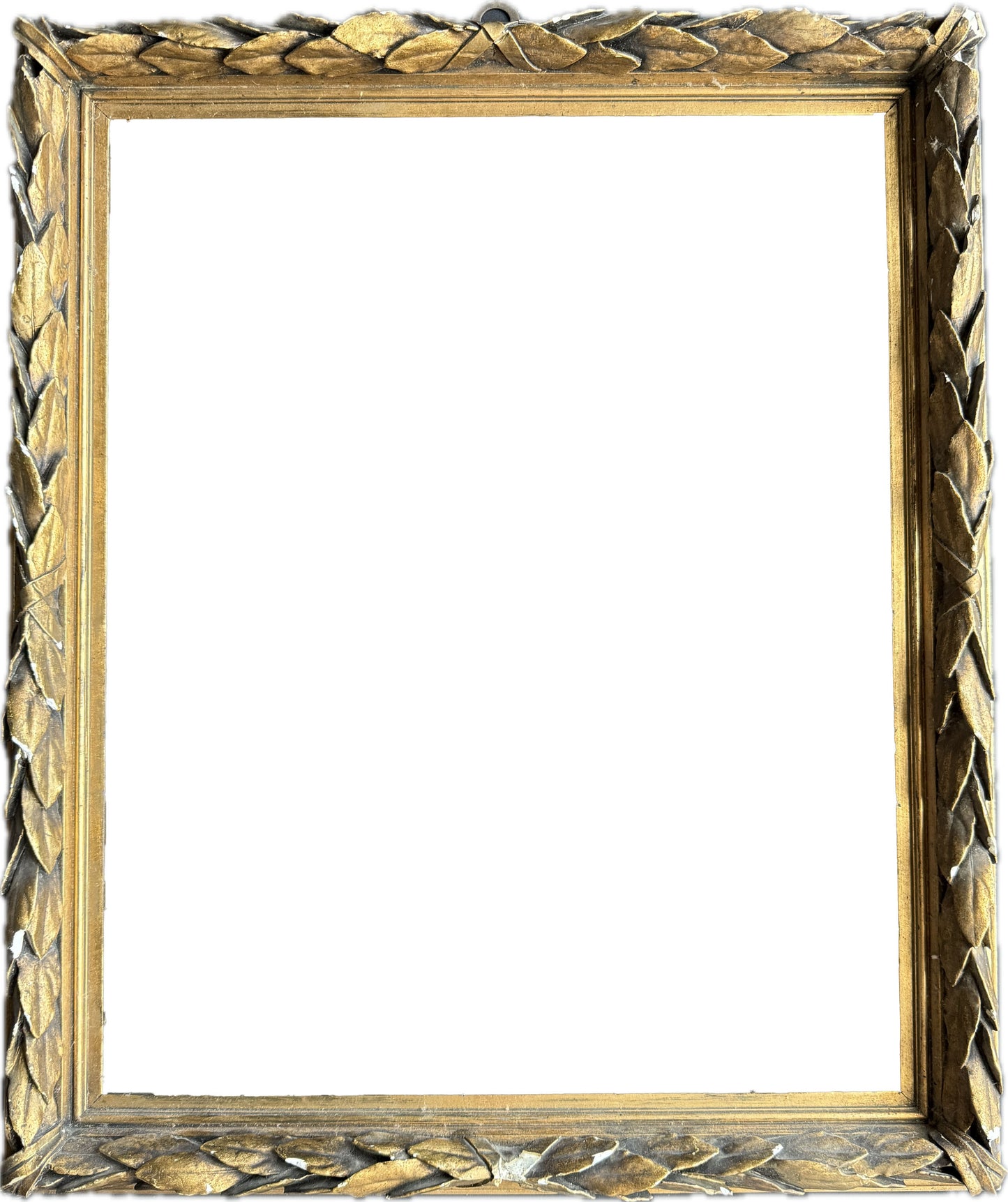 French 19th century plaster frame with leaf decoration
