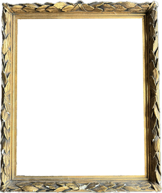 French 19th century plaster frame with leaf decoration