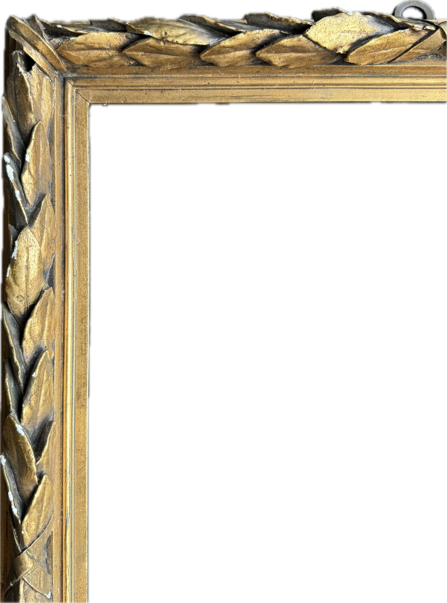 French 19th century plaster frame with leaf decoration