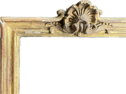 English 18th century carved frame with shell ornament