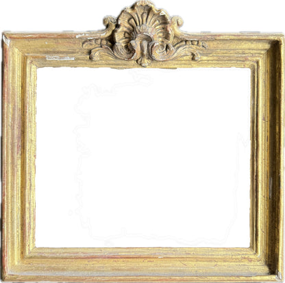 English 18th century carved frame with shell ornament