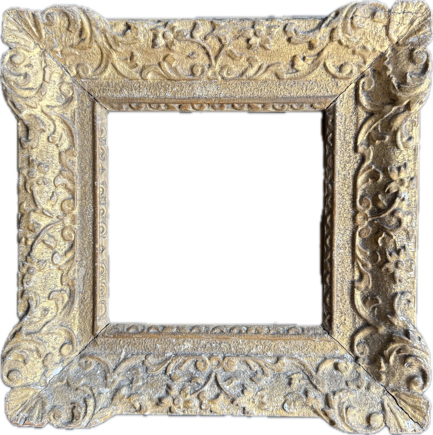 English 17th century ornately carved frame