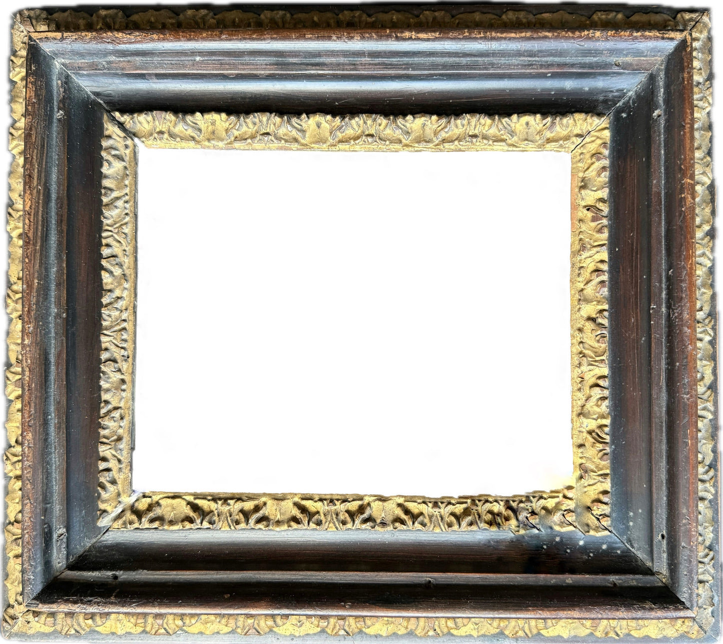 Italian 17th century carved black and gilt frame