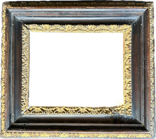 Italian 17th century carved black and gilt frame