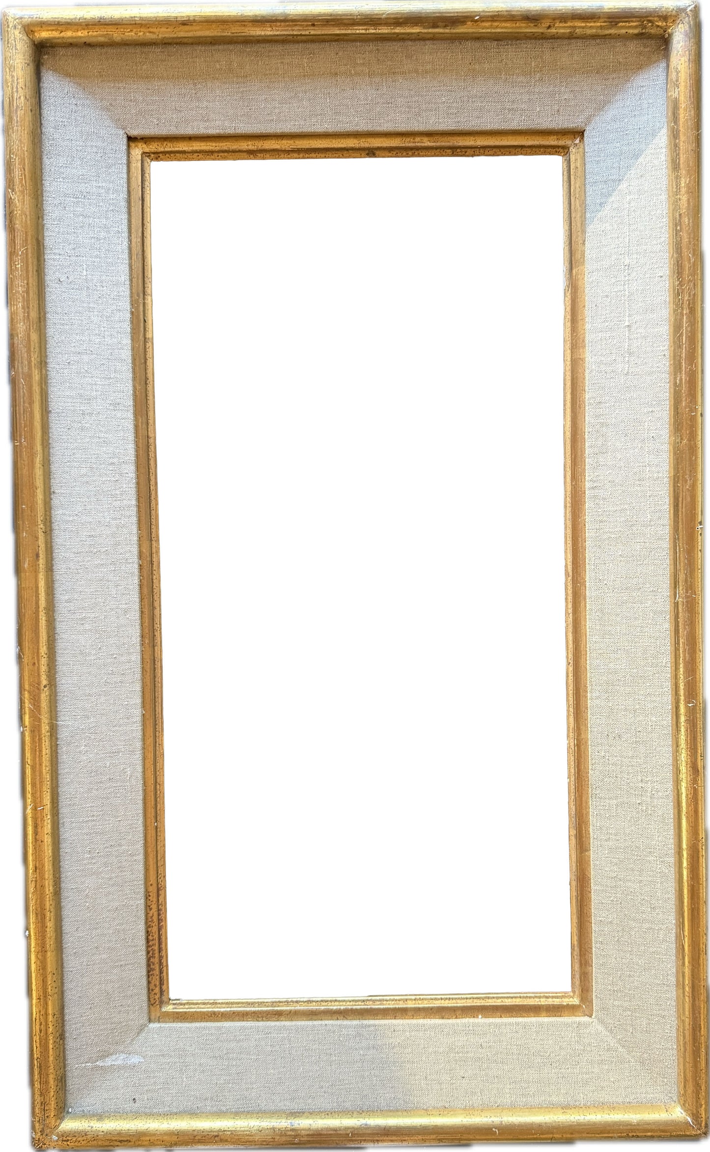 Gilt frame with a linen inner section