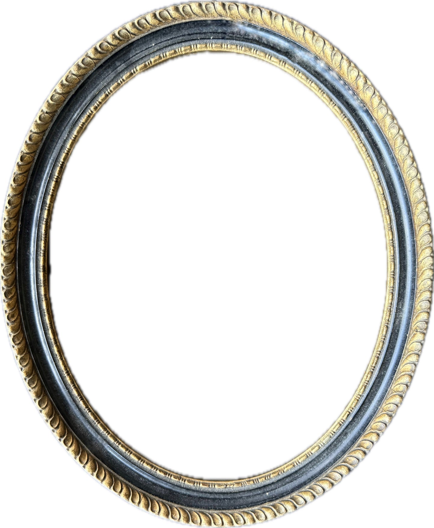 19th century black and gold oval frame
