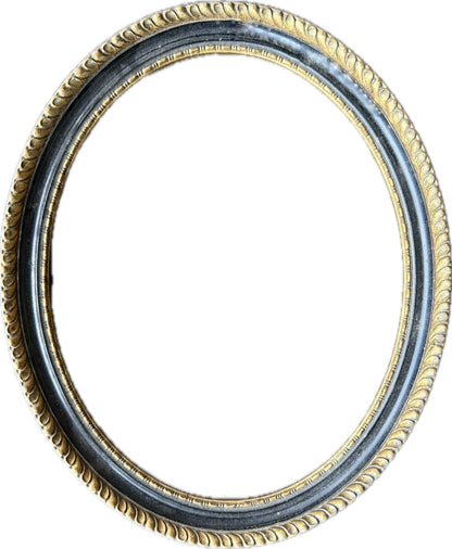 19th century black and gold oval frame
