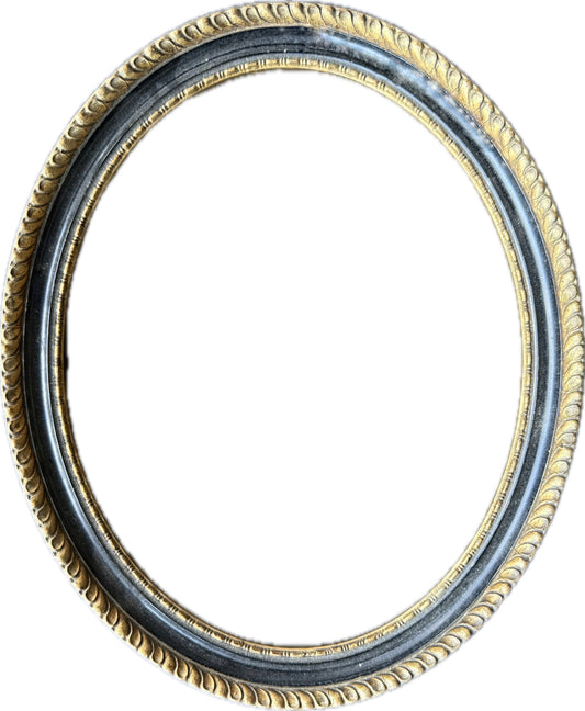 19th century black and gold oval frame