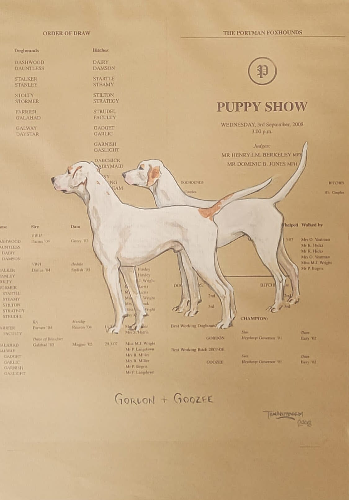 Study of Two Hounds - Tom Nutbeem