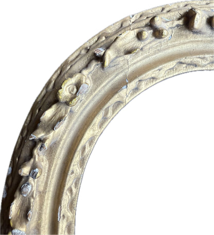 17th century English oval carved and gilt frame